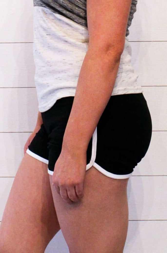 Black shorts with white outline online