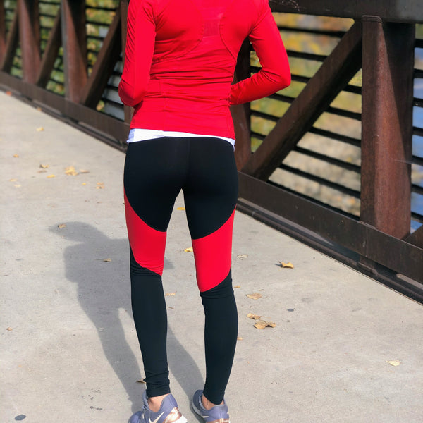 LA Society Black/Red Mesh Legging