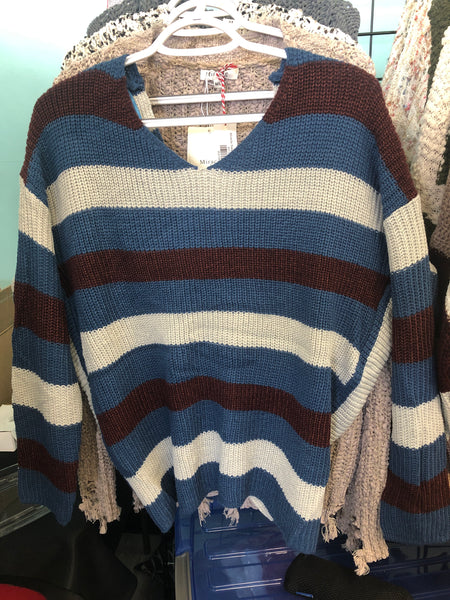 Miracle Sweater Twist Back in Blue