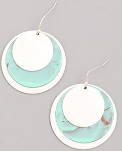 Andante Silver/Green Round Earrings
