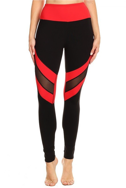 Red and black workout leggings cheap