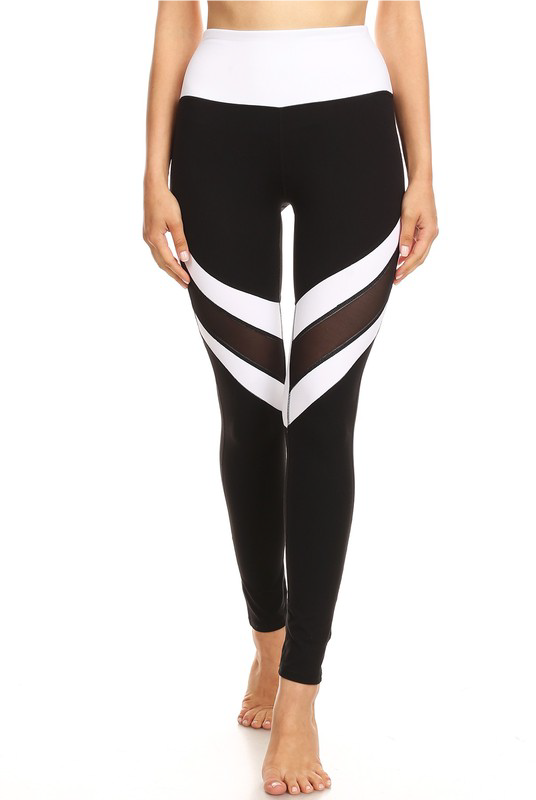 Black and white mesh leggings on sale