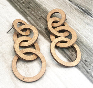 Cloie Wood Ring Earrings