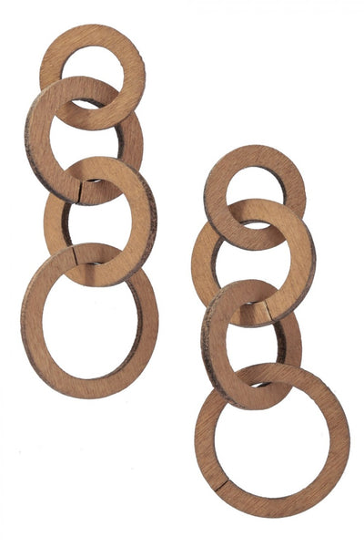 Cloie Wood Ring Earrings