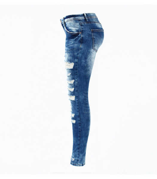 Youaxon Low-Rise Skinny Distressed Jeans