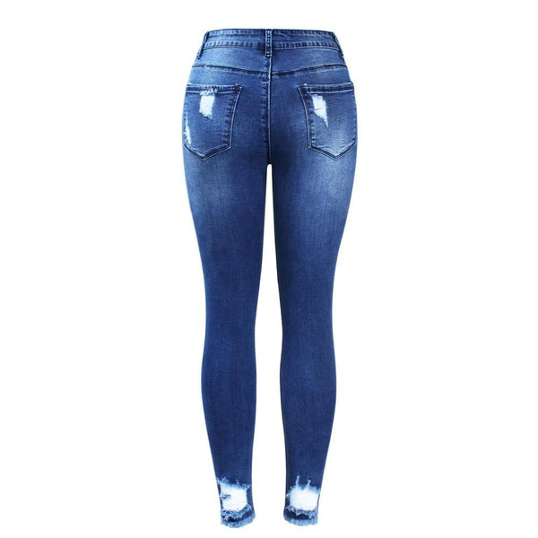 Youaxon Skinny & Stretchy Mid-Waist Distressed Jeans