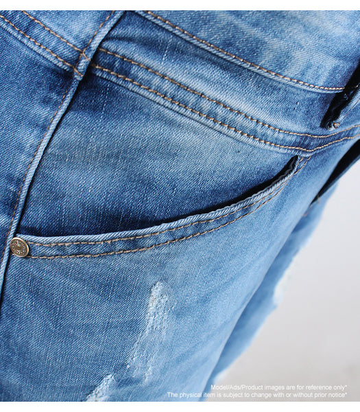 Youaxon Mid-Waist Ripped Skinny Jeans