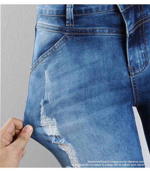 Youaxon Mid-Waist Ripped Skinny Jeans